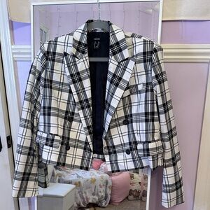 Forever 21 Black and White Checkered Blazer
